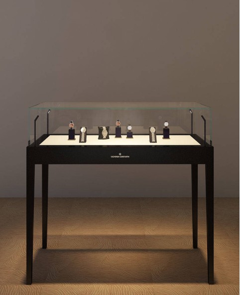 Kreatív dizájn Luxus dizájn üvegből készült órakijelző kirakat